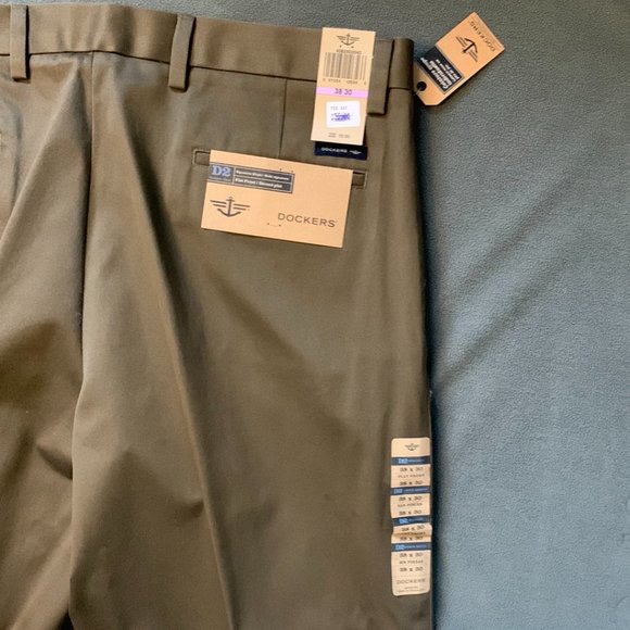 NWT Dockers Signature Khaki Flat Front D2 Straight Mens Pants 38/30 - Picture 6 of 7